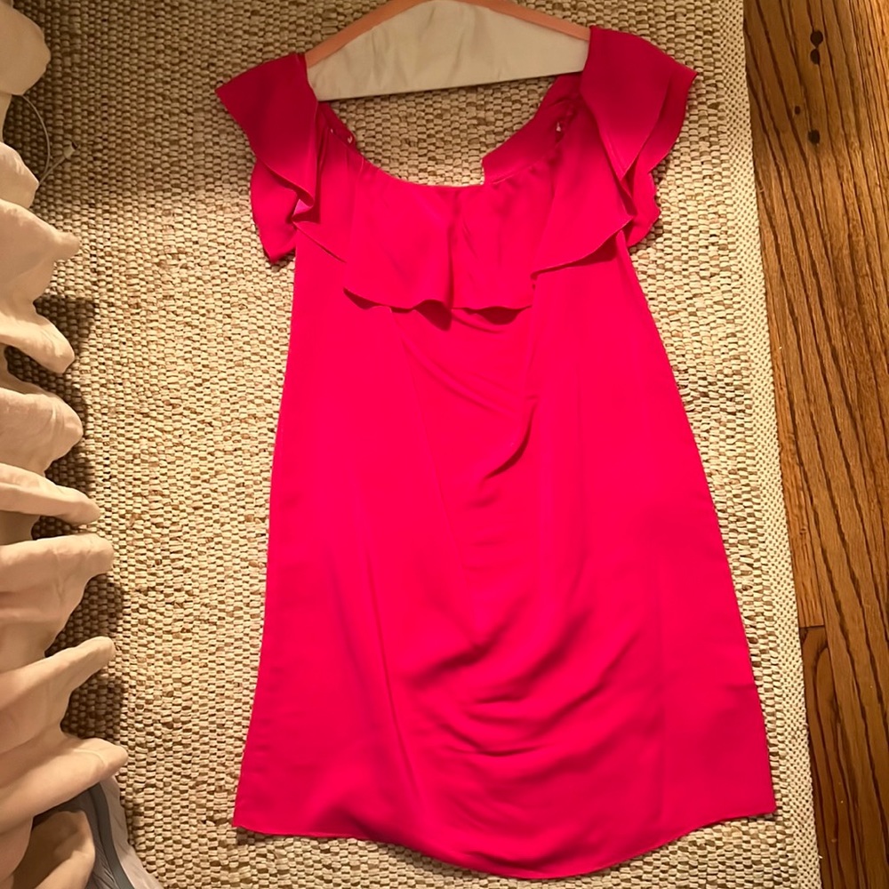 Amanda Uprichard Size S. Hot Pink Off the shoulder dress.